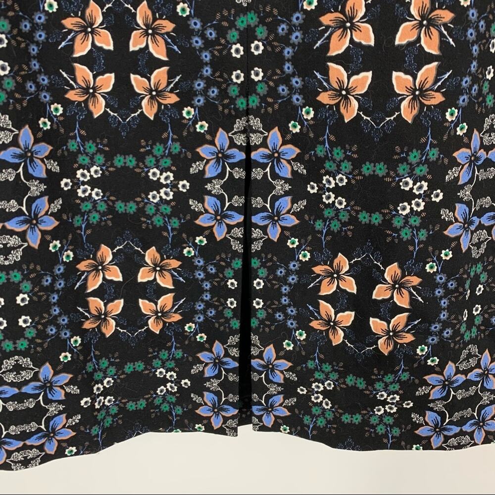 J. Crew Floral Print A-Line Skirt Black Size 0 - Picture 6 of 8